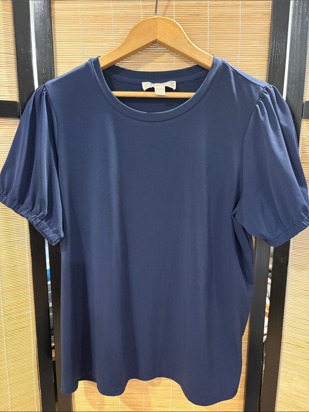Michael Kors Navy Puff Sleeve Crewneck Tee